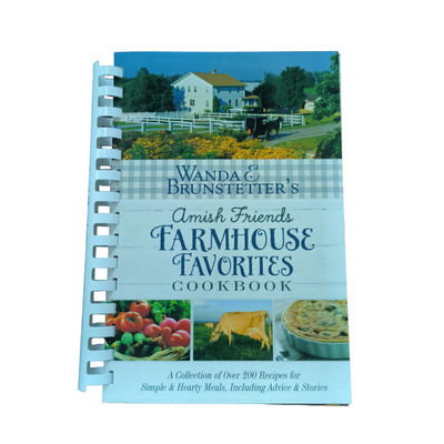 Farmhouse Favorites Cookbook|Custom Recipe Catalog Printing With Custom Design Plastic Comb Binding CMYK Printing Color