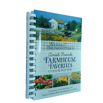 Farmhouse Favorites Cookbook|Custom Recipe Catalog Printing With Custom Design Plastic Comb Binding CMYK Printing Color